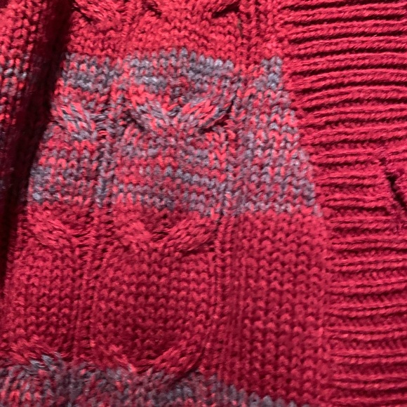 Vintage red and gray striped multidesign sweater - Picture 4 of 5